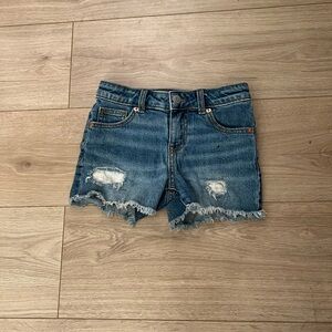 Kids Blue Denim Distressed Shorts